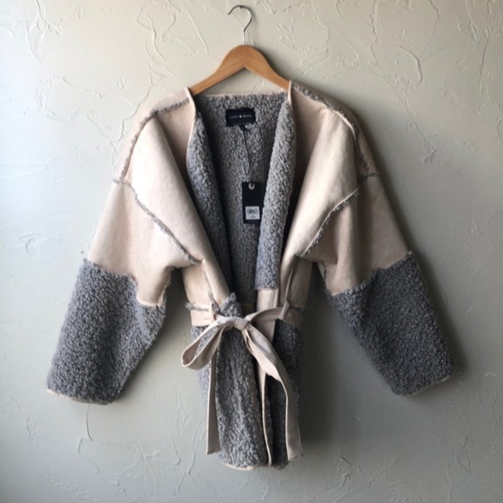 Lucky Brand NWT Women's Mixed Sherpa Jacket - Picture 8 of 9